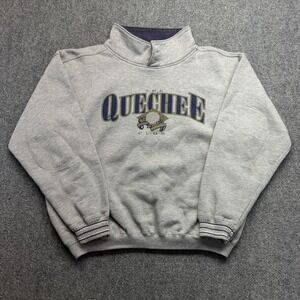 Gear For Sports Quechee Club Golf Sweatshirt Gray Mock Neck Elbow Patches XL